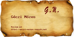 Géczi Mózes névjegykártya
